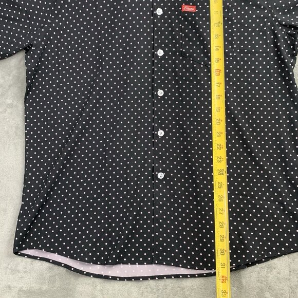Dixxon Flannel Co The Milton Shirt Mens XL Short Sleeve Black White Polka Dot - Picture 2 of 8